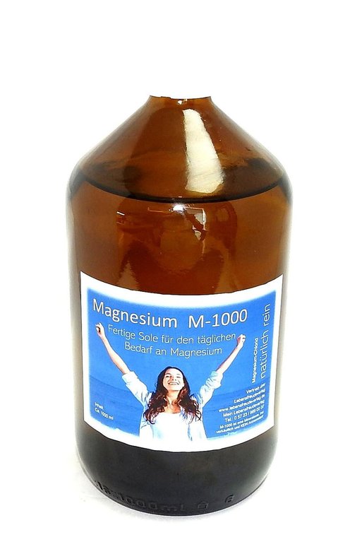 Magnesium-1ltr. Sole mit Messbecher fertig zur tägl. Einnahme (Osteoprose, Arthrose, Wirbelsäule)