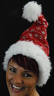 Weihnachtsmütze wunderschön und flauschig in rot-weiß mit Glitzer