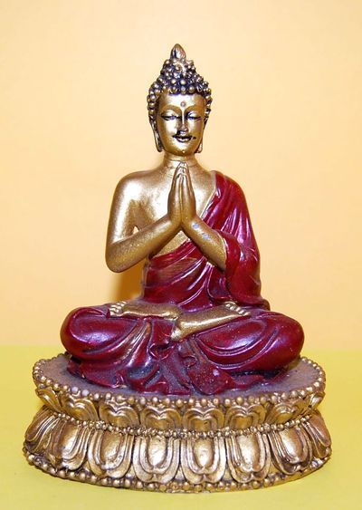 Buddha Tibet rot-gold - Meditation
