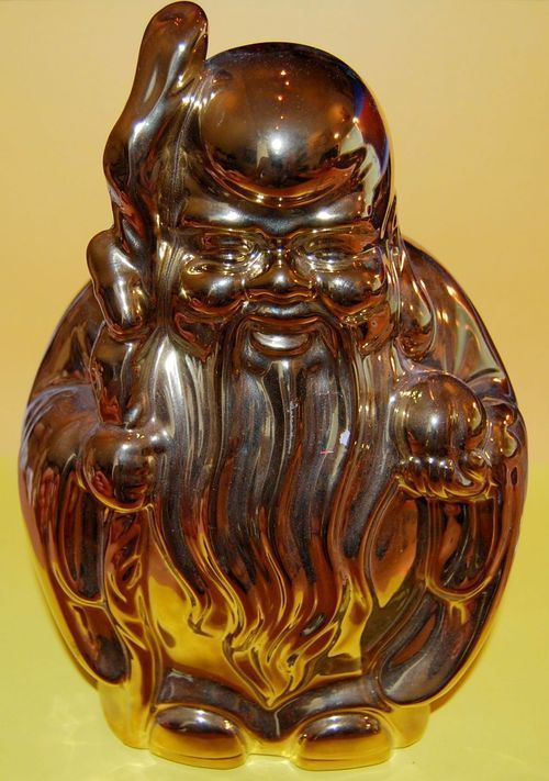 Goldener chinesischer Buddha aus Keramik 24cm