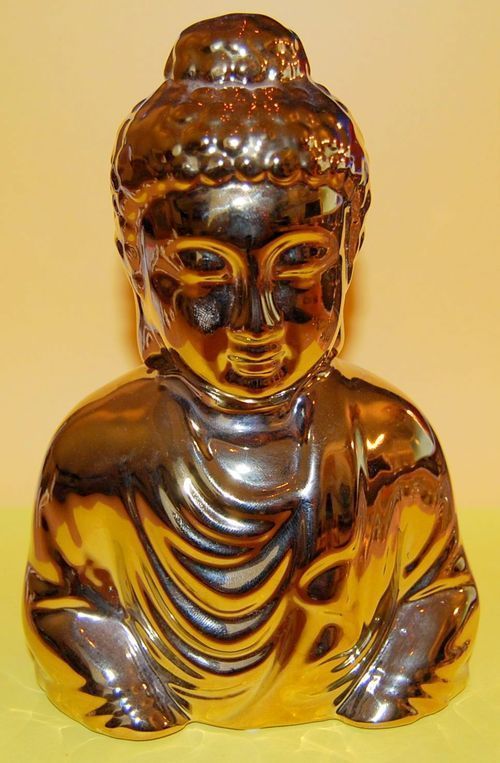 Goldener Buddha aus Keramik, Tibet, 19cm