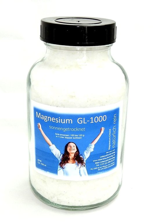 Magnesium-Chlorid-Granulat im prakt. 1000ml Weithalsglas - Das Original vom Toten Meer
