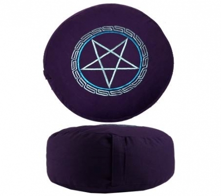 Meditationskissen: Pentagramm hellblau-violett