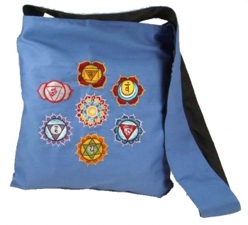 Tasche - Schultertasche mit Chakra Symbolen 32 x 32cm