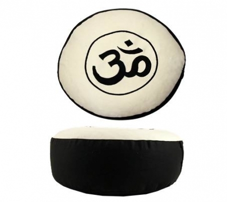 Meditationskissen OM Symbol schwarz-creme