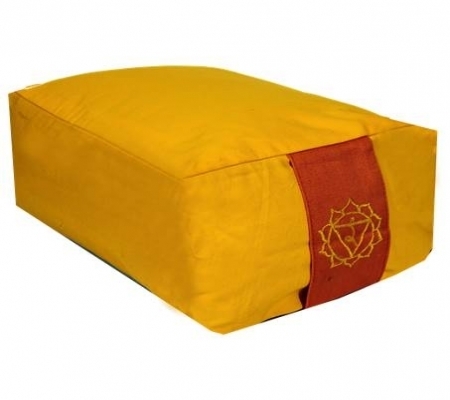 Meditationskissen 3. Chakra Manipura gelb rechtwinklig
