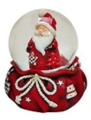 Schneekugel Nikolaus mit Stern und Tanne 9 cm
