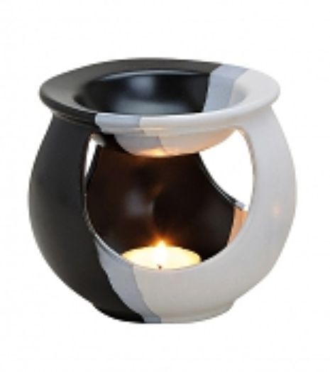 Duftlampe schwarz-grau-creme 10x12 cm