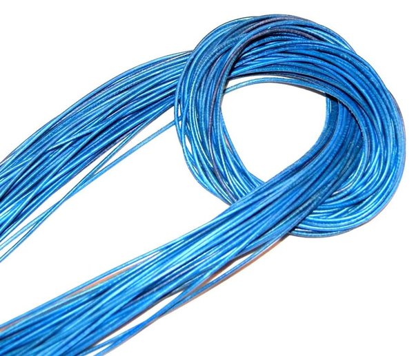 Lederband blau 1,5 mm dick ca.1 m lang