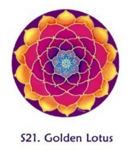 Fensterbild Aufkleber Goldener Lotus 10,5 cm
