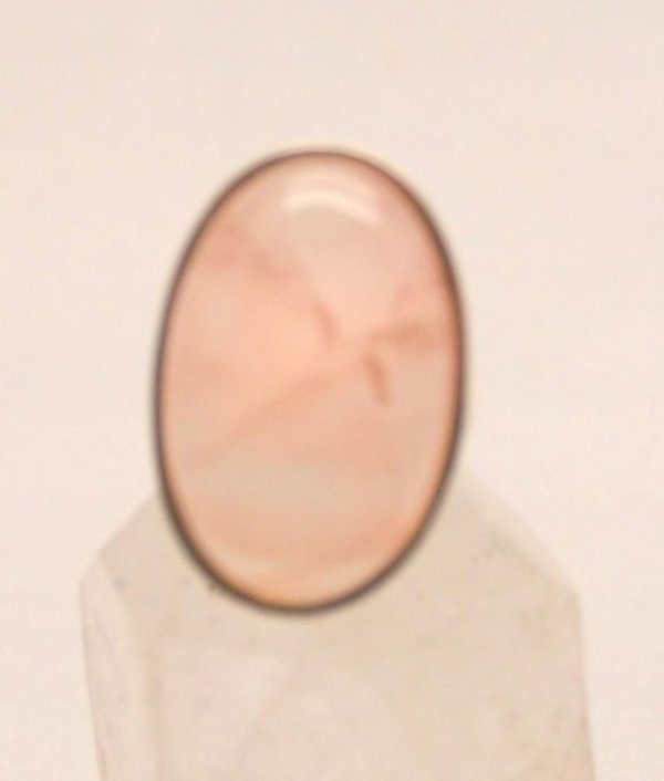 Ring Rosenquarz 31 mm in 925er Sterlingsilber Ringgröße 19 mm
