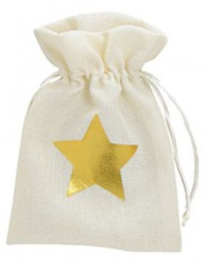 Geschenksäckchen Stern aus Textil 15 x 20 cm