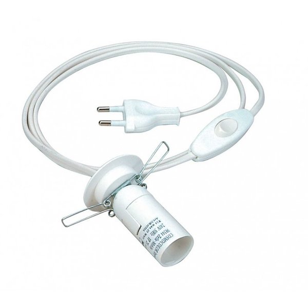 Kabel mit Schalter für Salzkristalllampe weiß/schwarz inklusive passender Glühbirne