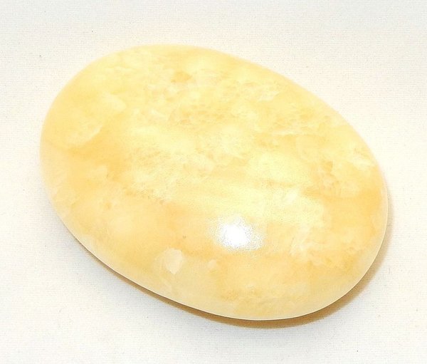 Handschmeichler groß Scheibenstein Trommelstein Orangencalcit ca. 70x50x18 mm