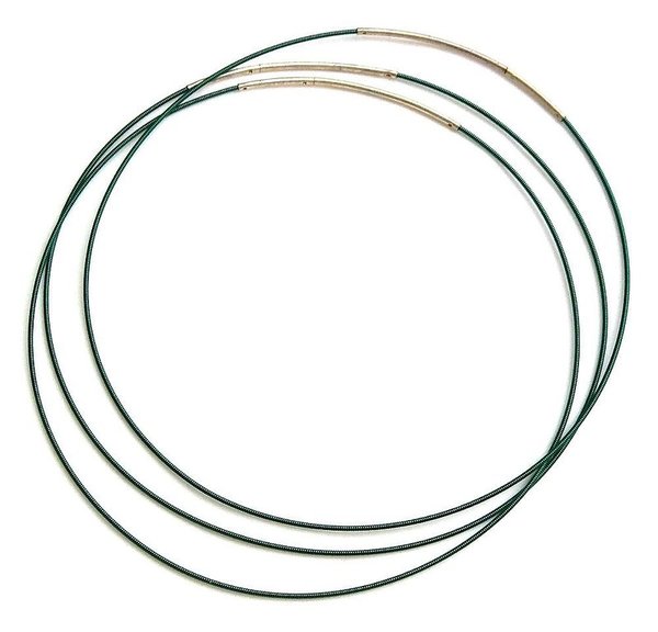 Schmuckreifen Halsreifen Edelstahlspirale mit Verschluss grün ca. 45 cm lang