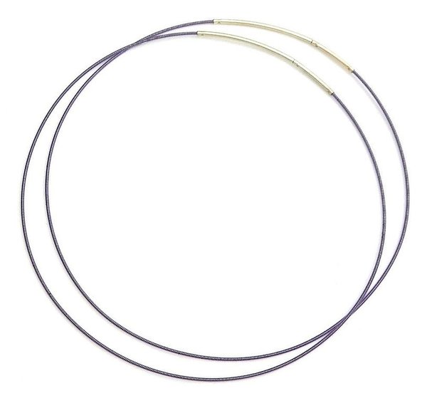 Schmuckreifen Halsreifen Edelstahlspirale mit Verschluss lila ca. 45 cm lang