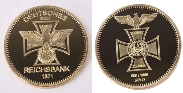 Münze Deutsches Reich Reichsbank 1871 ca. 4 cm - limitiert!
