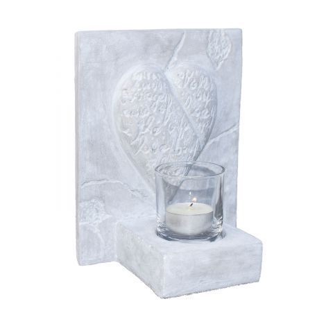 Teelicht "Herz" mit Glaseinsatz 14,5x18x10 cm Verleihen Sie Ihrem Wohnraum einen Hauch von Romantik