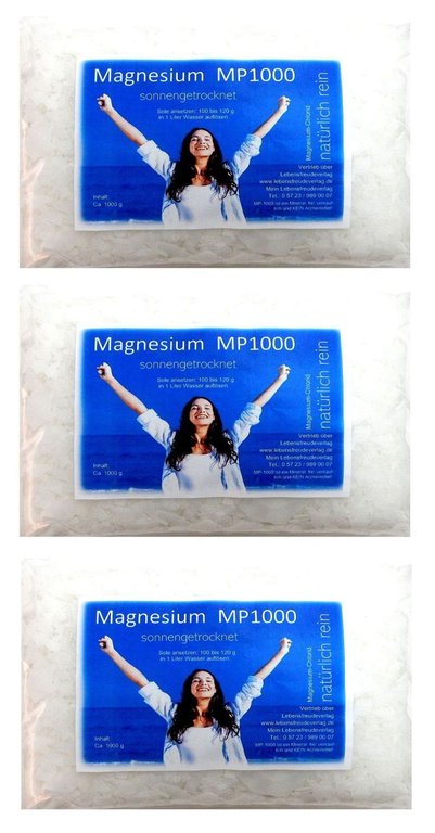 3x 1kg Magnesium-Chlorid Granulat - Regeneration +  Fitness - LIMITIERTTES-Angebot
